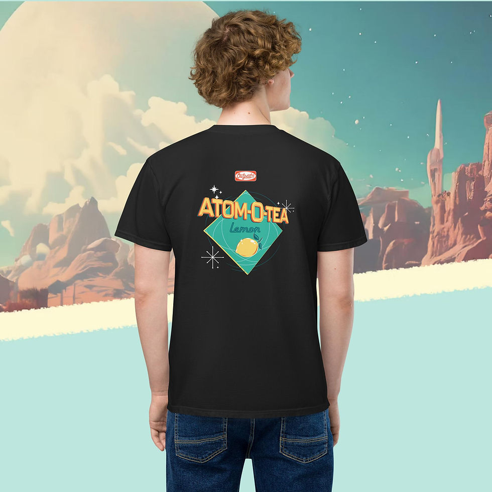 Thumbnail: Atom-O-Tea Lemon Unisex garment-dyed pocket t-shirt