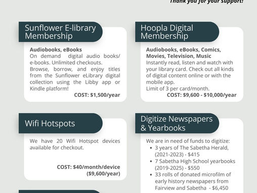Support Mary Cotton Public Library at Give to Grow Day