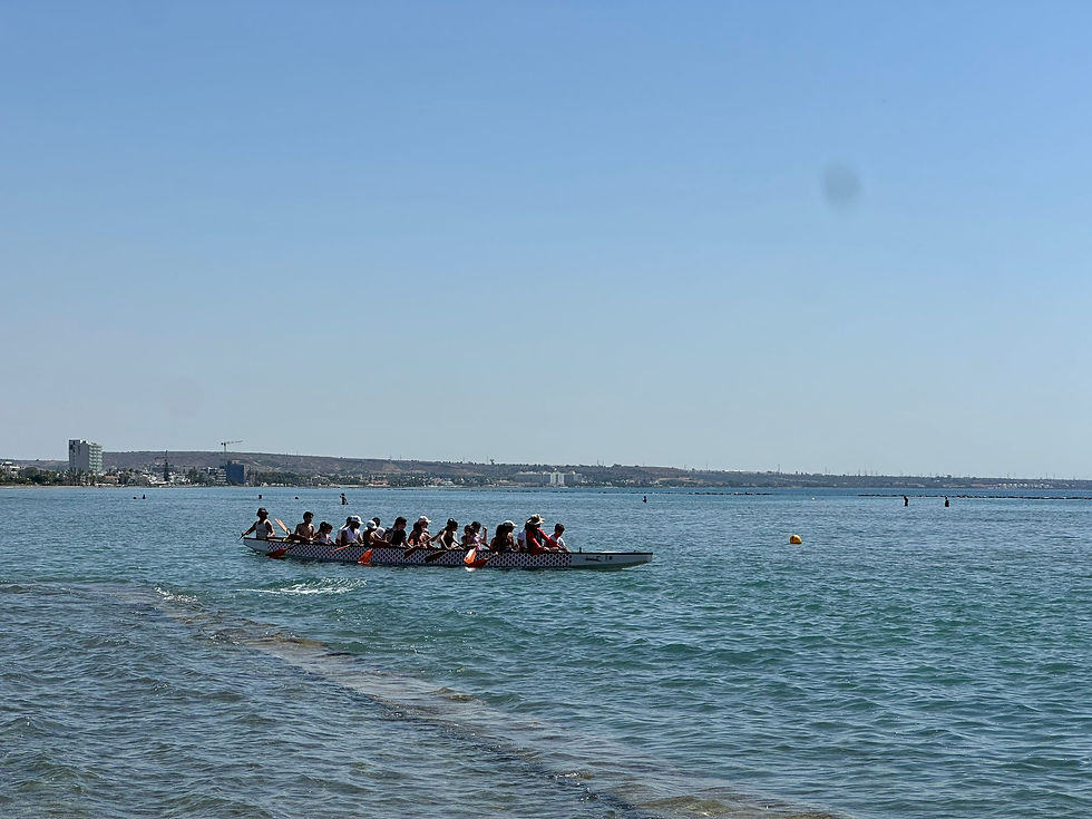 Eye-level view of a dragon boat capsizing during a training drill
