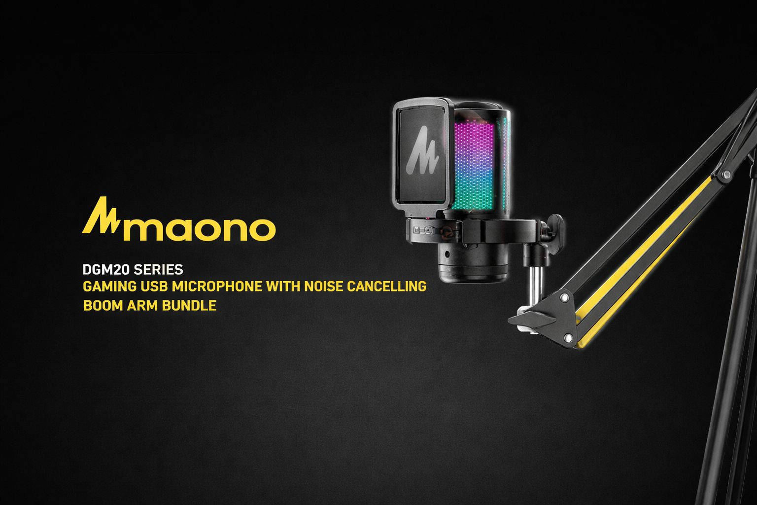 Micrófono maono RGB con brazo
