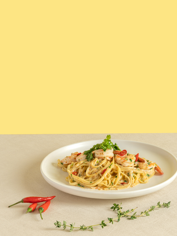 Tom Yum Prawn Pasta