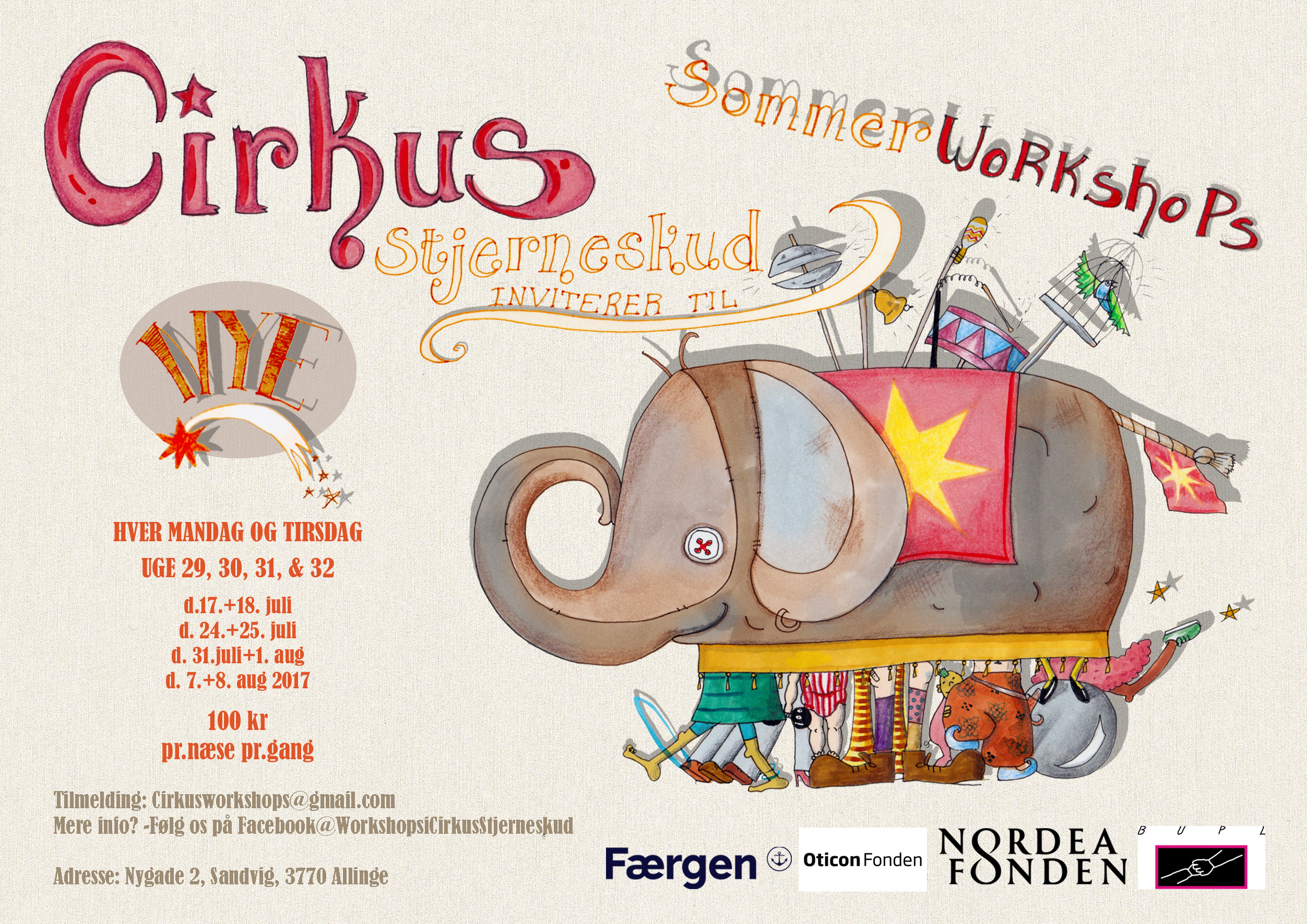 Flyer, A5 Cirkus Stjerneskud