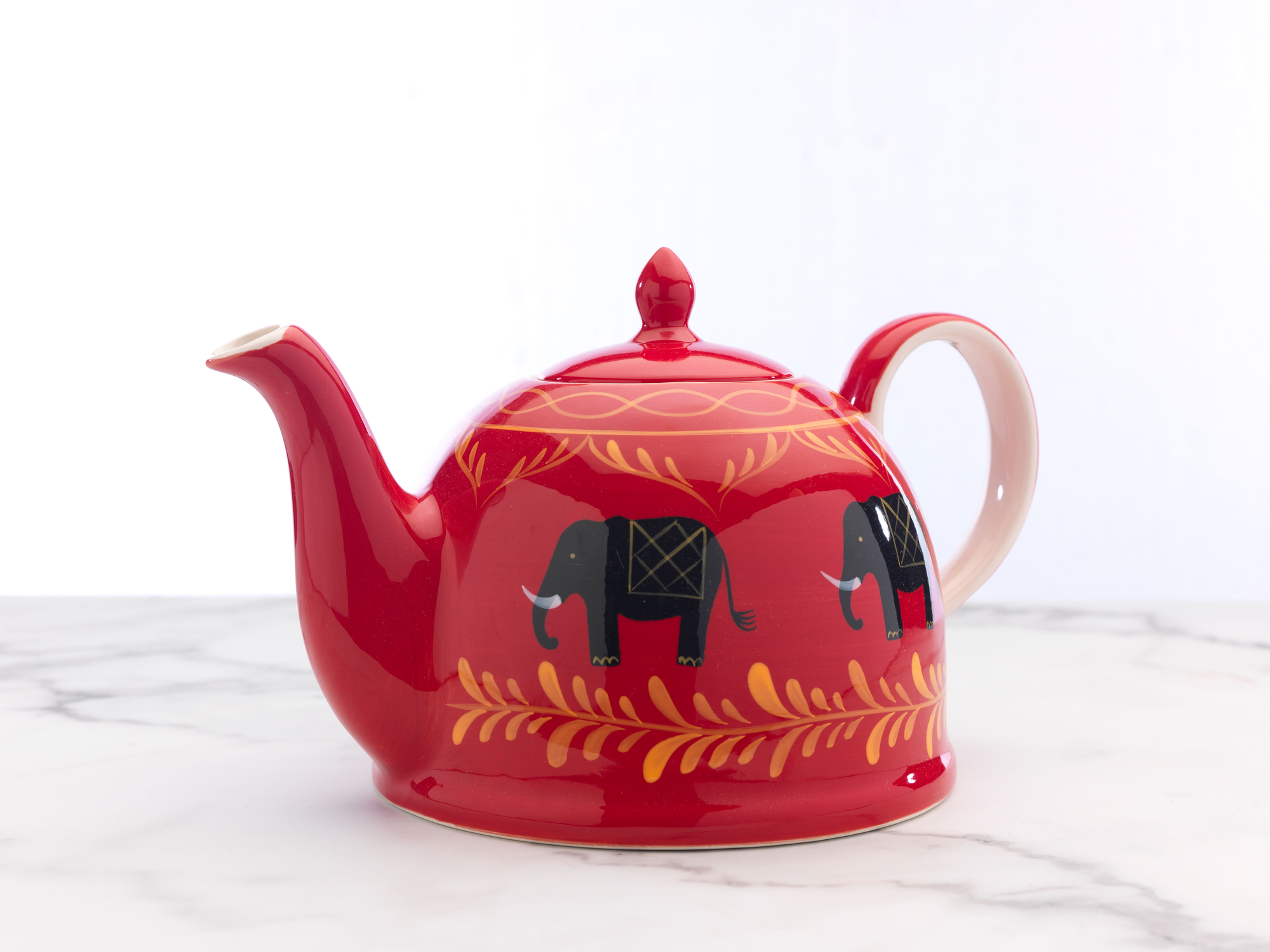 Product: ELEPHANT HAND-PAINTED CERAMIC TEAPOT