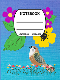 Paperback notebook inclusiveness low vision bold lined 8.5"x11" for girls