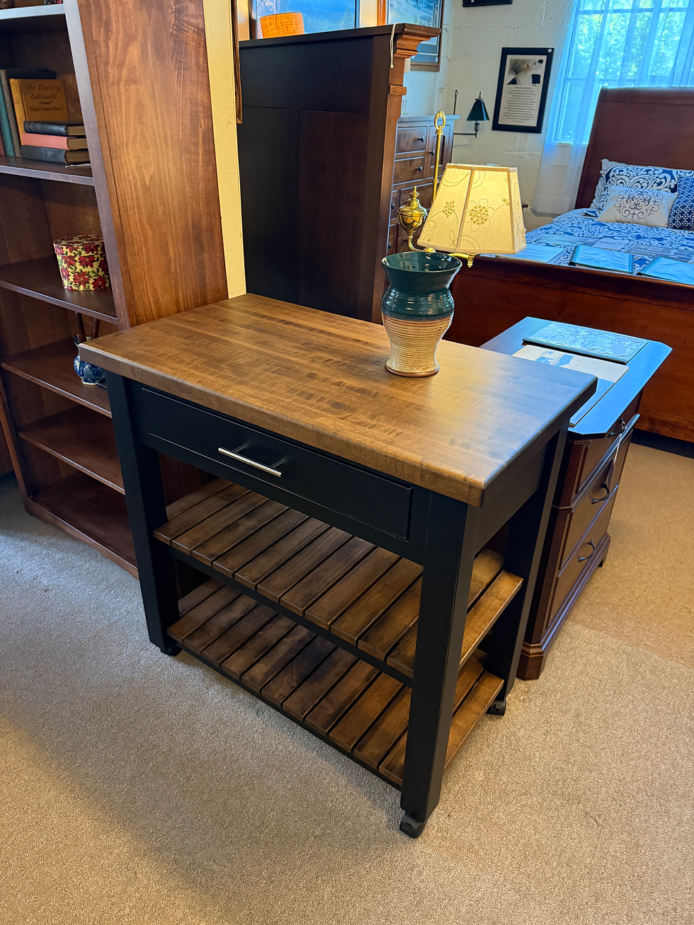 Thumbnail: Brown Maple w Pine Island Rolling Cart with Castors (Black and Special Walnut)