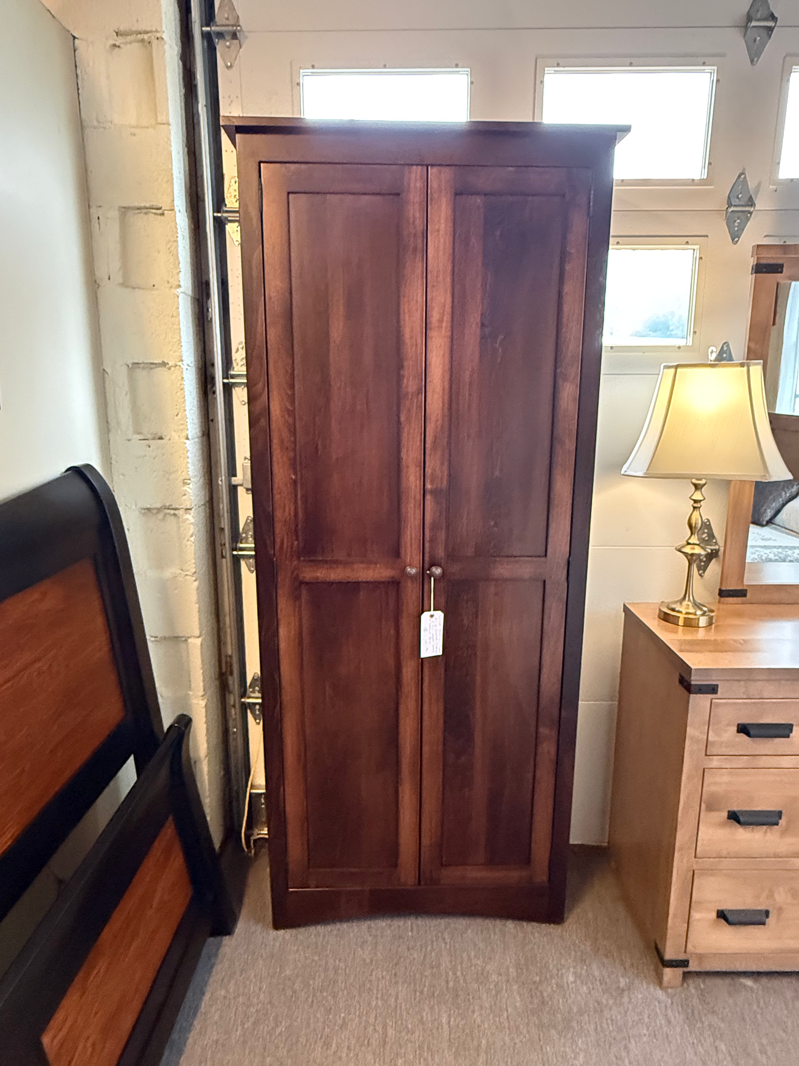 Brown Maple "Country Shaker" 84" Bookcases with Doors (Rich Tobacco)