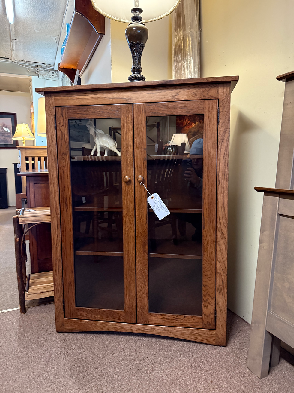 Thumbnail: Rustic Hickory "Shaker 48"H Bookcase with Glass Doors (Coffee)