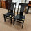 Thumbnail: Set of 2 Brown Maple "Huron" Side Chairs (Black)
