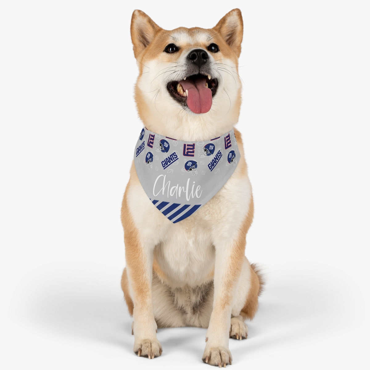 New York Giants Dog Collar Bandana - Custom Pet Name