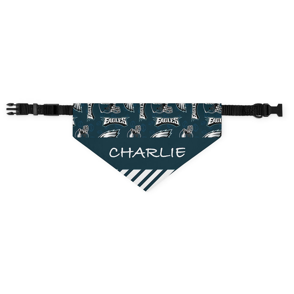 Thumbnail: Philadelphia Eagles Dog Collar Bandana - Custom Pet Name