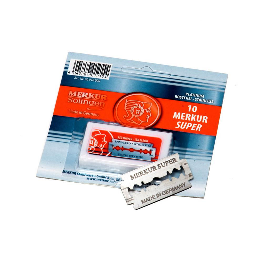 Merkur Double-Edge, Stainless Steel Platinum Replacement Blades, 10Pk