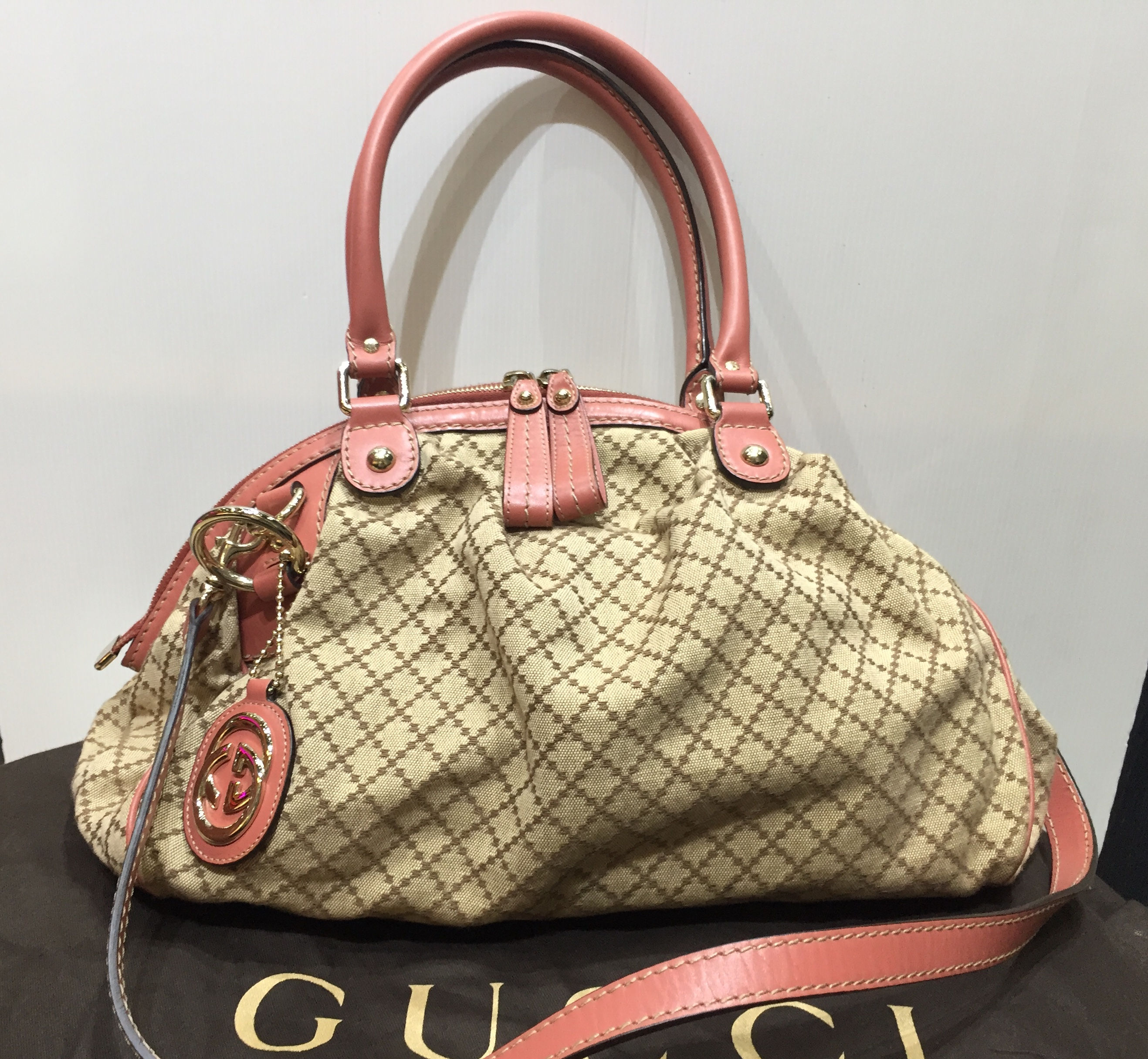 GUCCI    SUKEY 2way BAG      CAMPAP&LERTHER       223974     PINK 