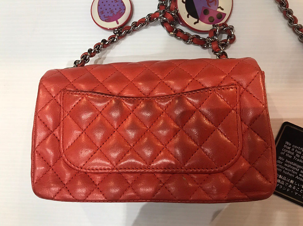 サムネイル： CHANEL   MINI MINI MATELASSE     CLASSIC CHAIN SHOLDER BAG       RAM SKIN  ORANG
