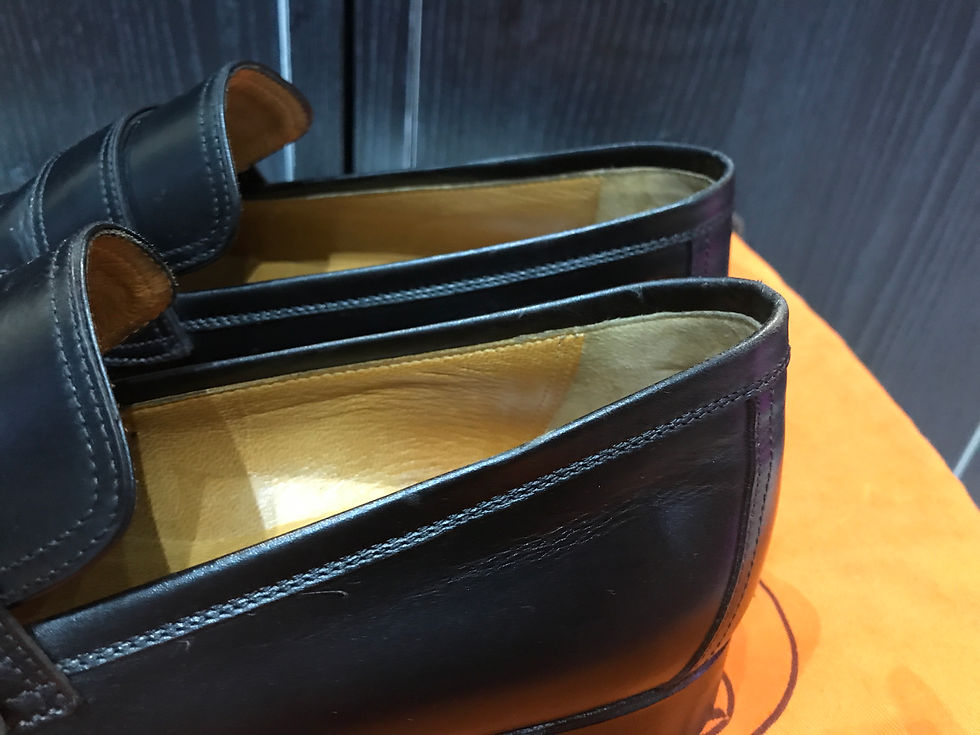 サムネイル： HERMES  bussines SHOES    BLACK  LEATHER      Made In Italy   size  39      