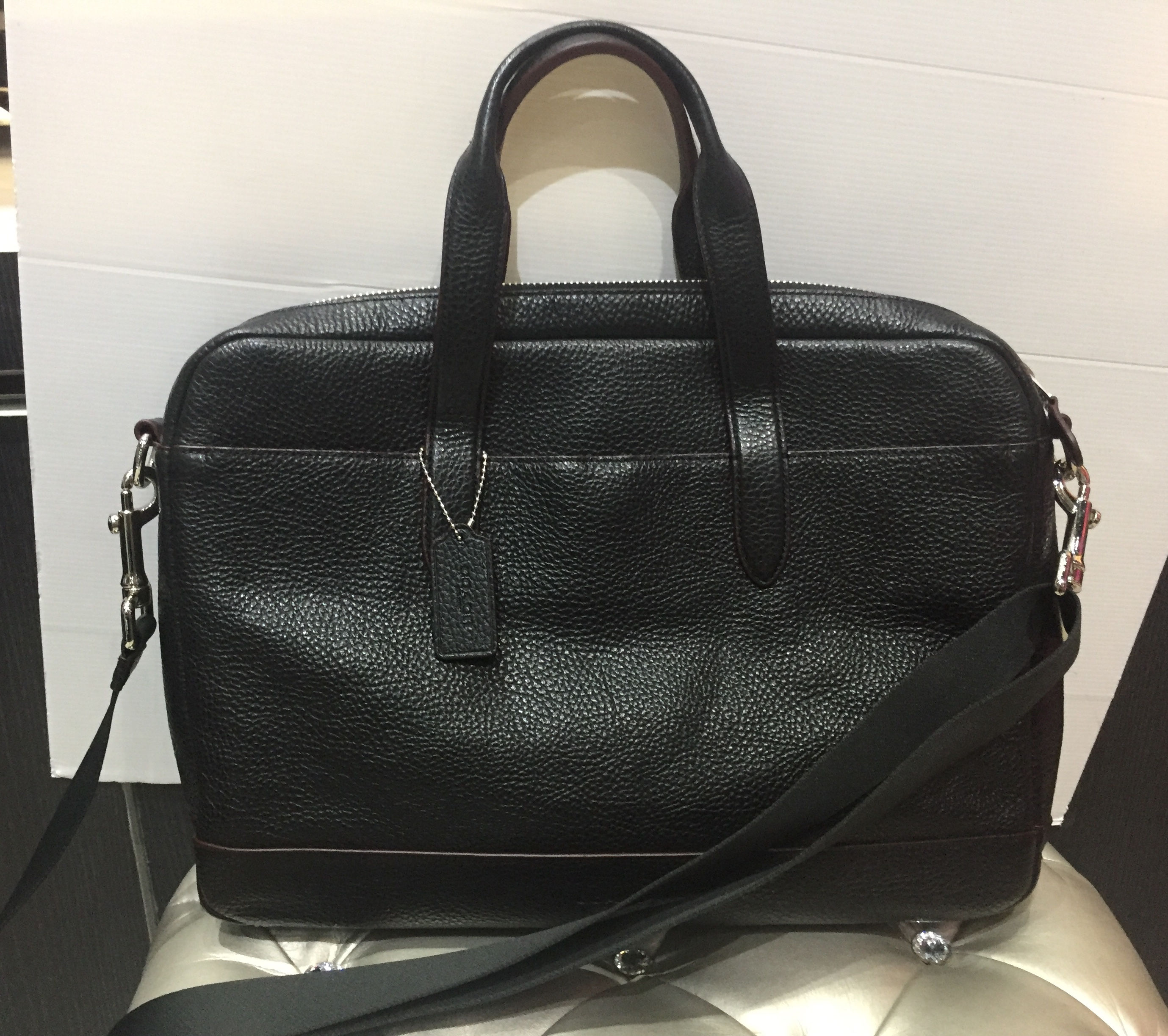 COACH   2WAY  BUREF CASE    HAMILTON BAG     BLACK  LERTHER     F11319  