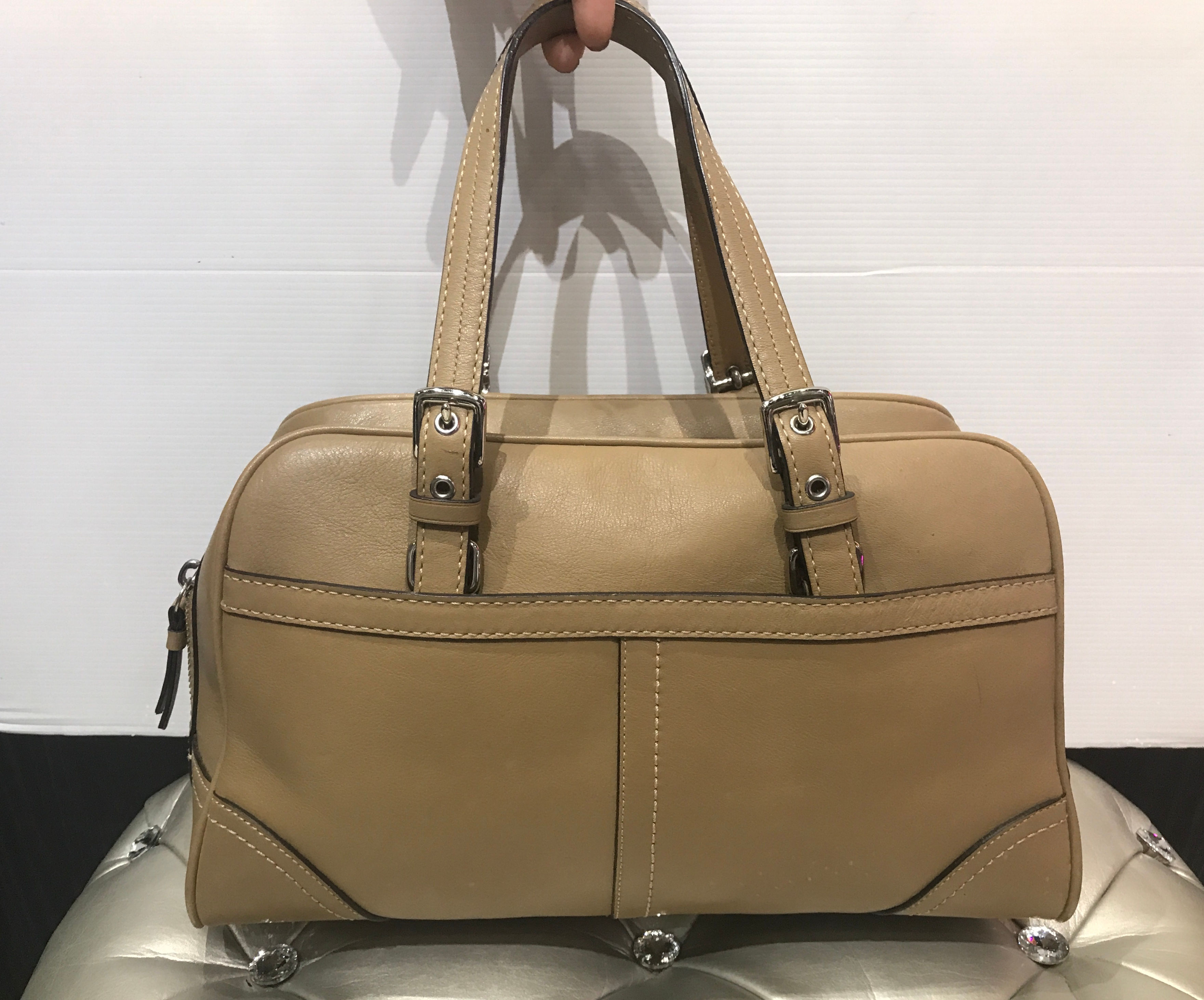 COACH   HAND BAG     LEATHER   BRAWN        A0893 F-11198     