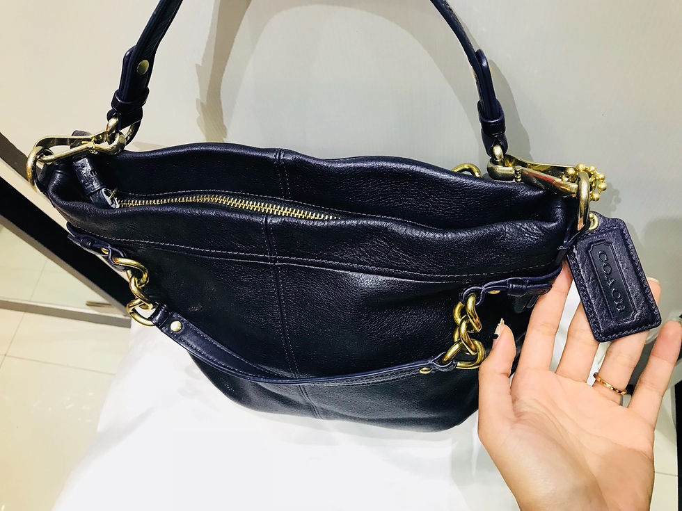サムネイル： COACH  2way LERTHER BAG     NAVY BLUE      E0920-14142    