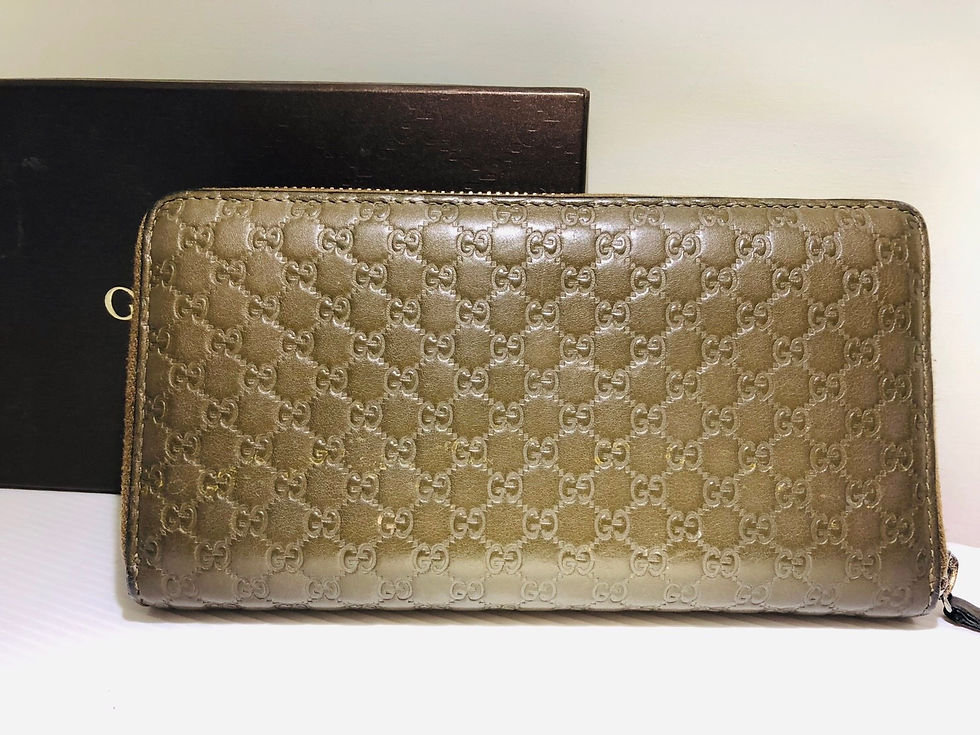 サムネイル： GUCCI  ROUND ZIP  WALLET   MICRO GUCCI  SIMA     LERTHER  DARK GREEN     307987 