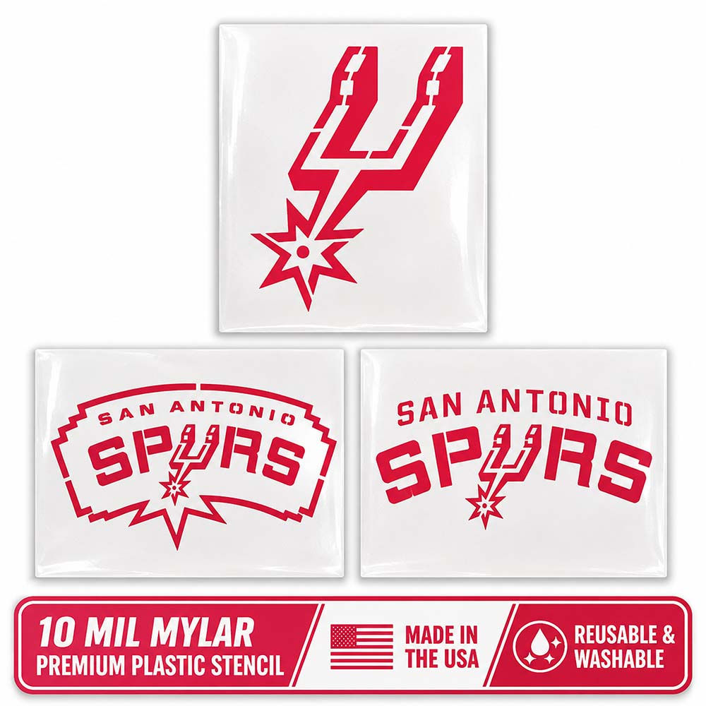 San Antonio Spurs Stencil - 10 Mil Mylar - Durable & Reusable