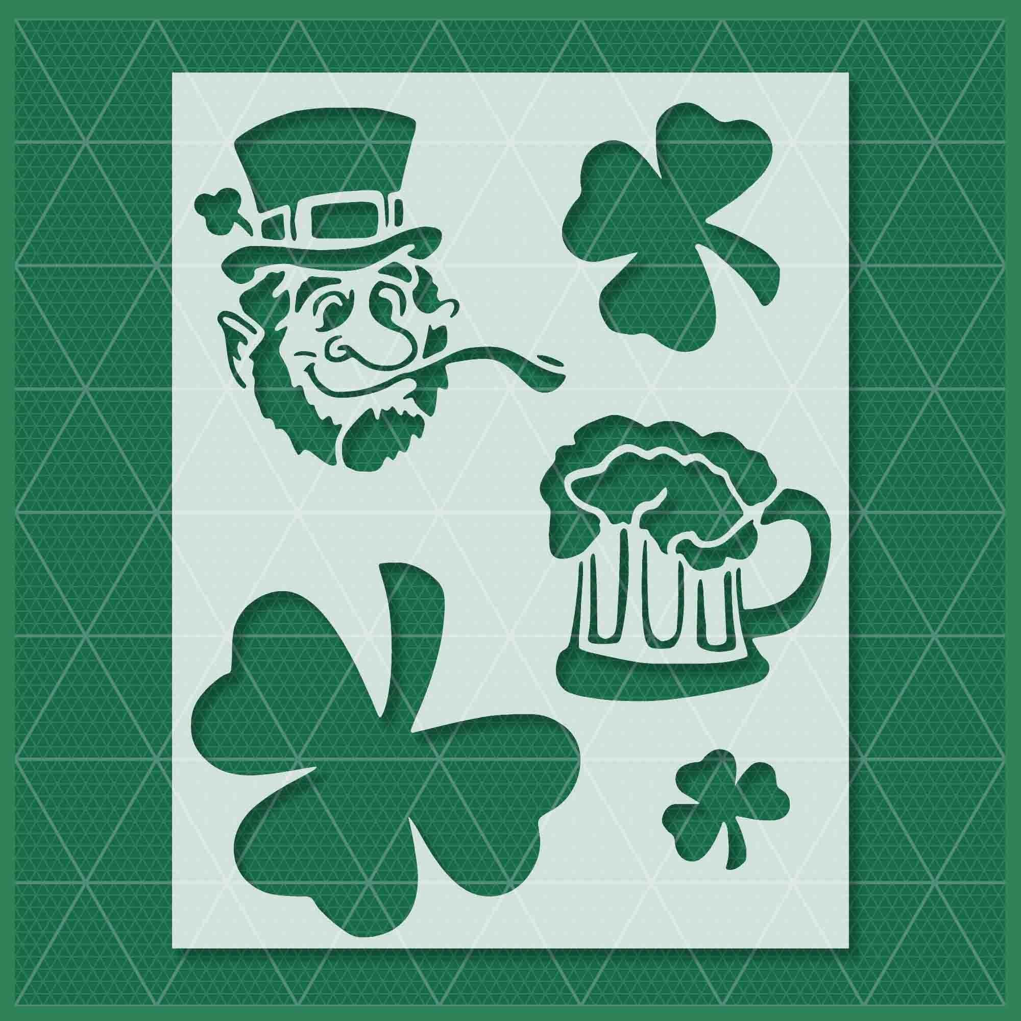 LEPRECHAUN SHAMROCK STENCIL