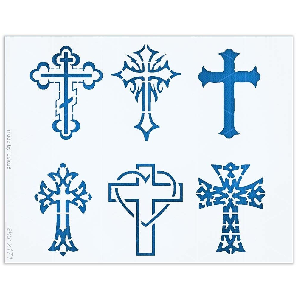 Cross Stencil Set - Christian Religious Church Faith 10 Mil Mylar Template