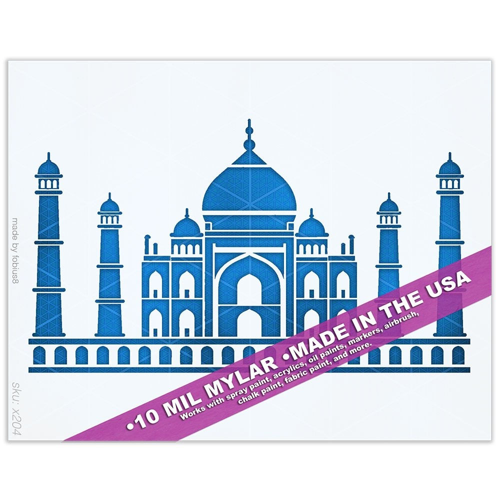 Taj Mahal Stencil - India Landmark Mughal Palace Travel 10 Mil Mylar Template