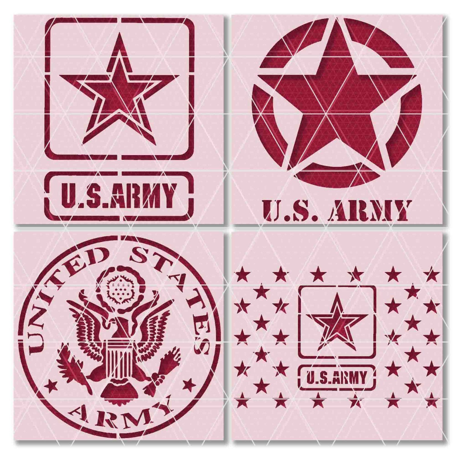 US U.S. Army Square stencil - National Guard, Military, United States, Veteran