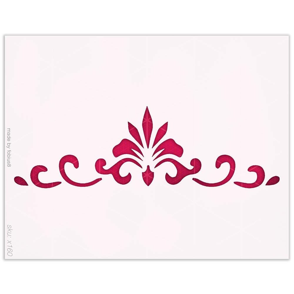 Ornamental Flourish Stencil - Scroll Border Wall Art 10 Mil Mylar Template