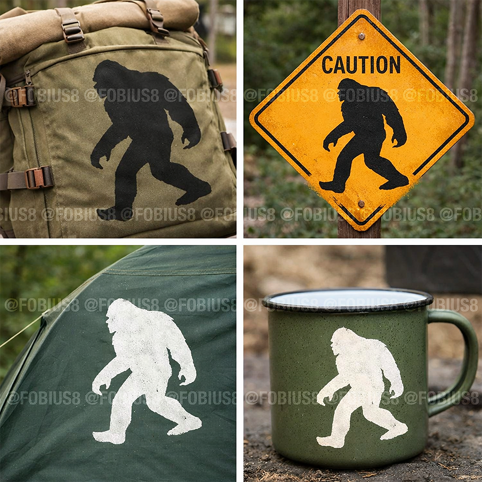 Thumbnail: Bigfoot Stencil - Sasquatch Camping Warning Sign 10 Mil Mylar Template