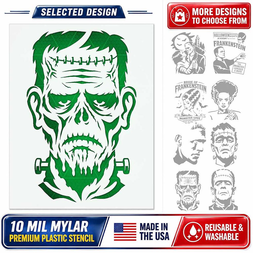 Thumbnail: Frankenstein Halloween Stencil – Reusable 10 Mil Mylar Classic Horror Monster