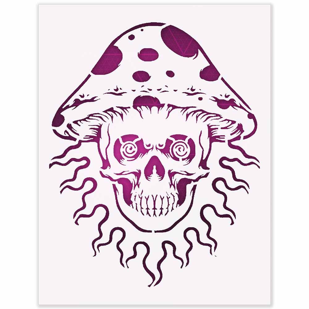 Skull Stencil - Reusable Mylar Template for Wall Wood Canvas