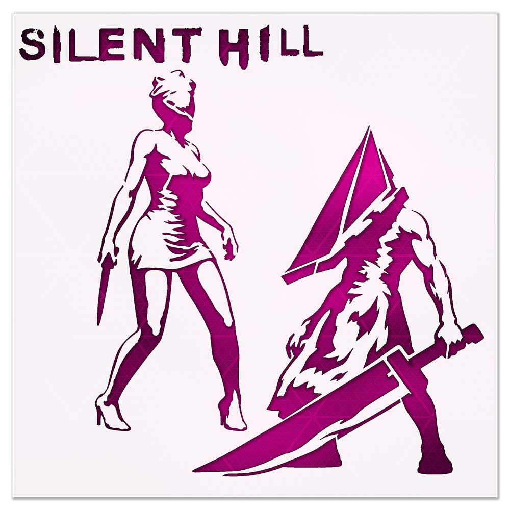 Silent Hill Halloween Stencil – Horror Game Monster Painting Stencil