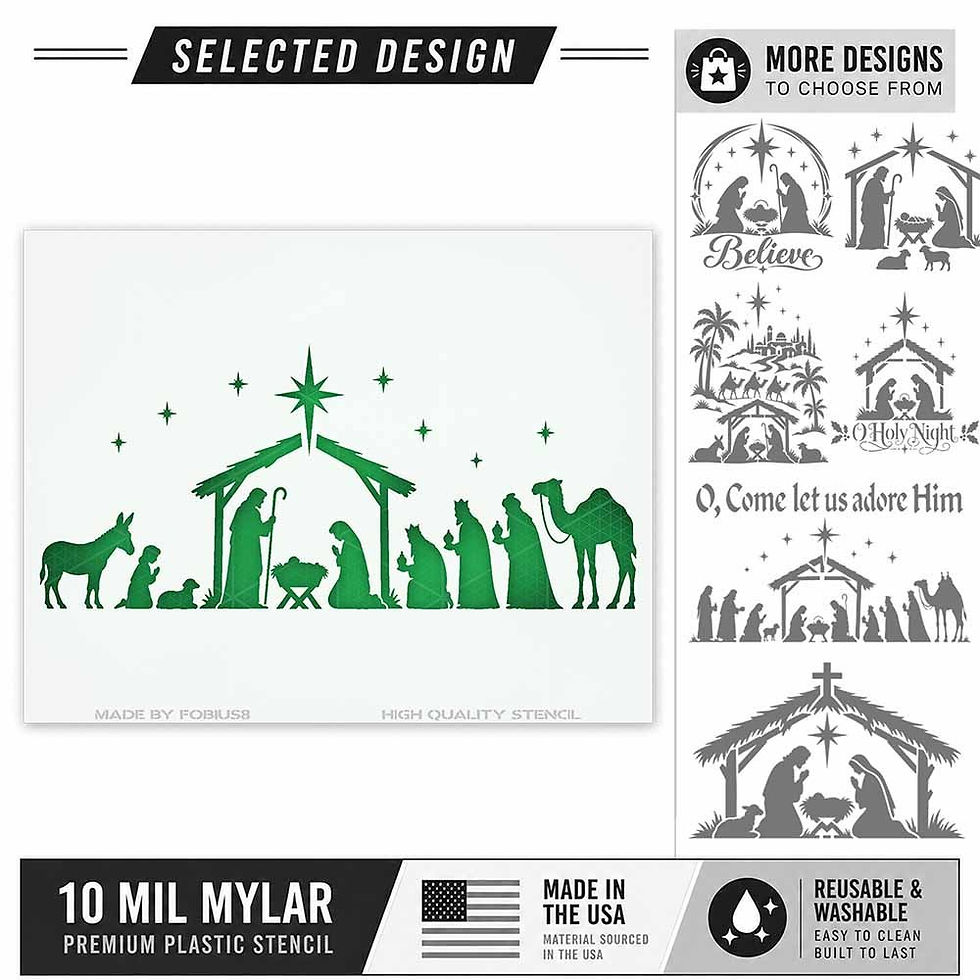 Thumbnail: Nativity Christmas Stencil – Holy Family Mylar Template