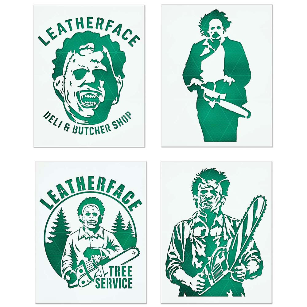 Leatherface Chainsaw Stencil – Scary Halloween Horror Template