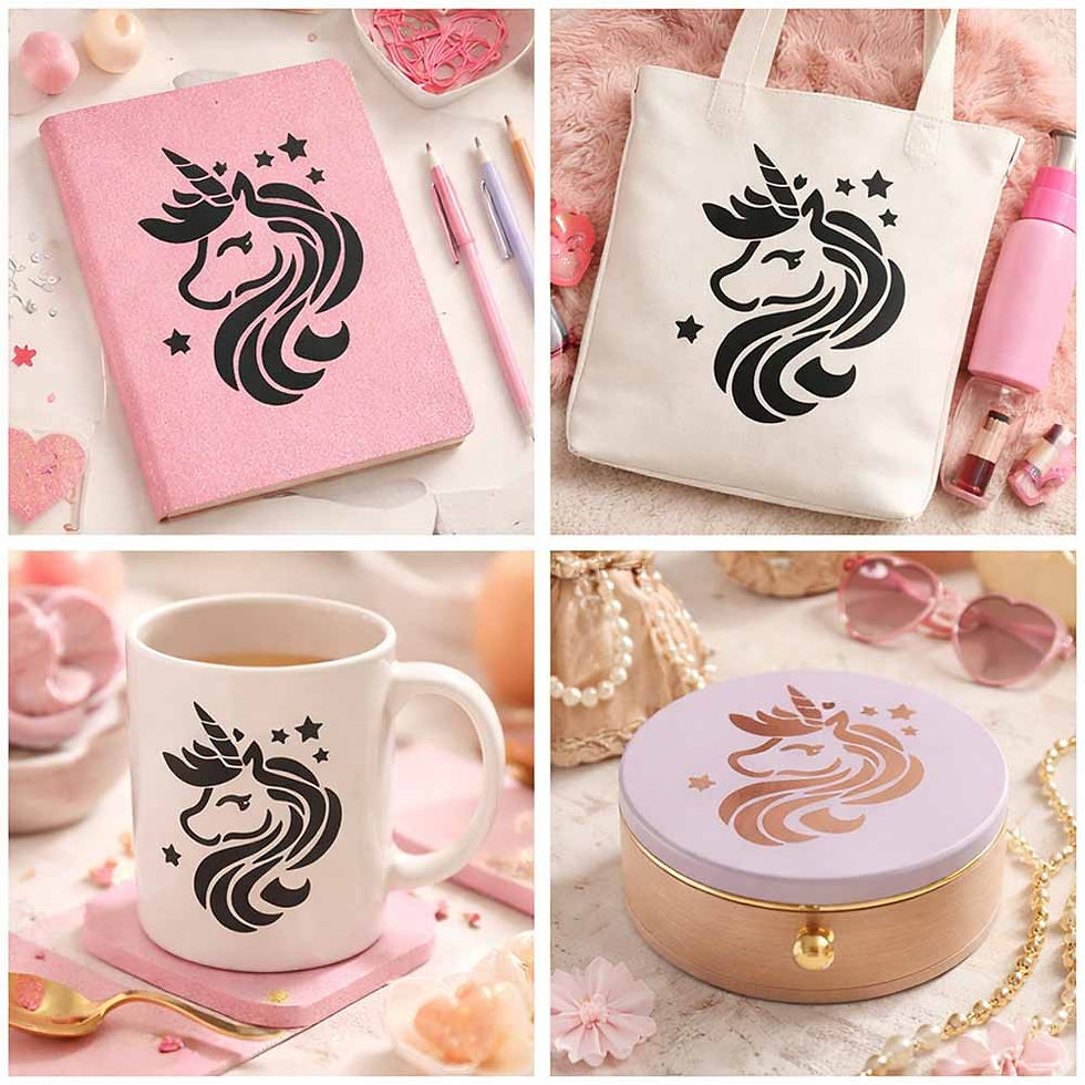 Thumbnail: Unicorn Stars Stencil - Fantasy Horse 10 Mil Mylar Reusable Template