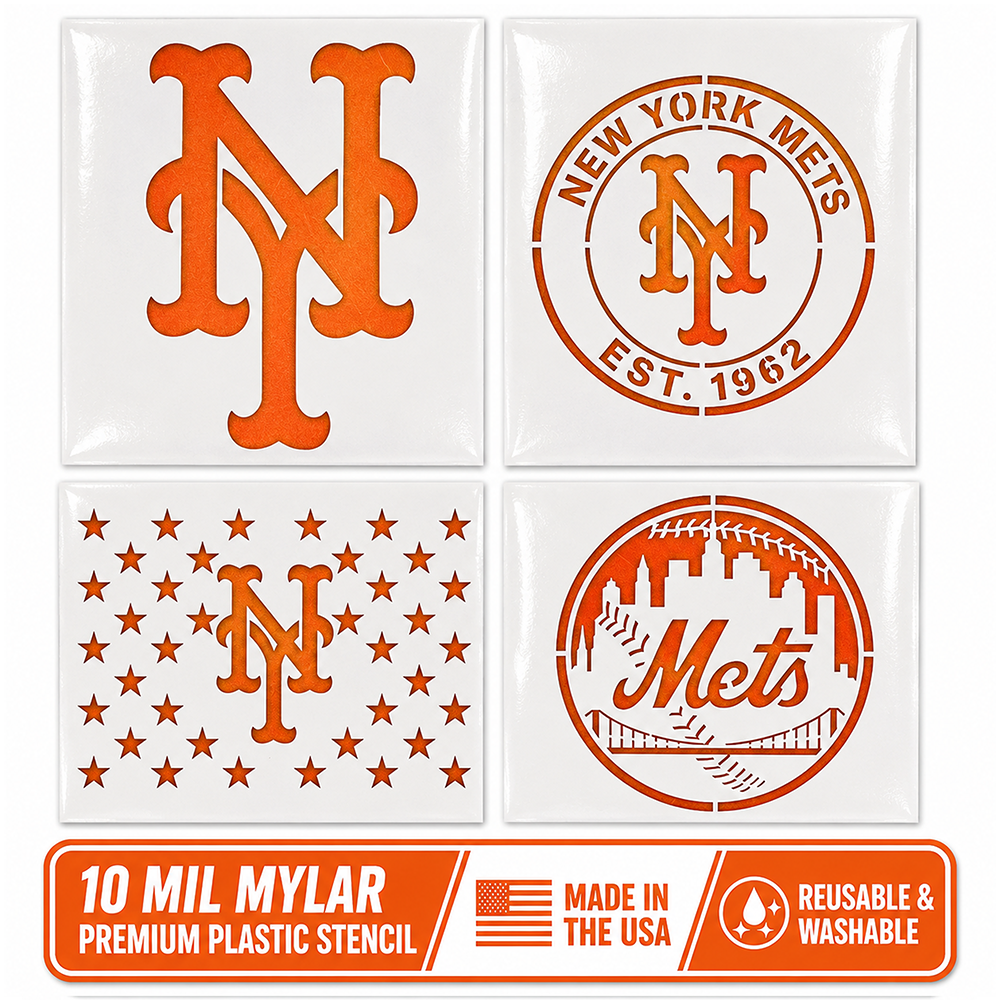 NY Mets Stencil - Reusable & Durable 10 Mil Mylar