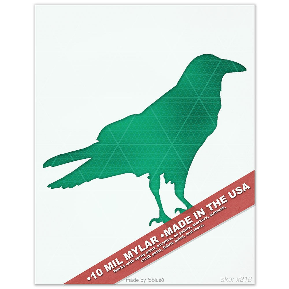 Crow Stencil - Raven Bird Silhouette Gothic 10 Mil Mylar Template