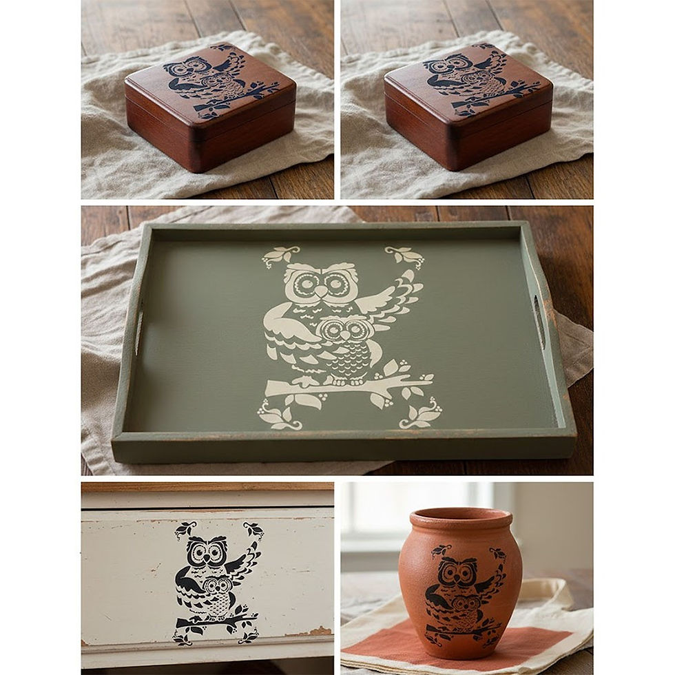 Thumbnail: Owl Parent Baby Stencil Bird Wildlife 10 Mil Mylar Reusable Template