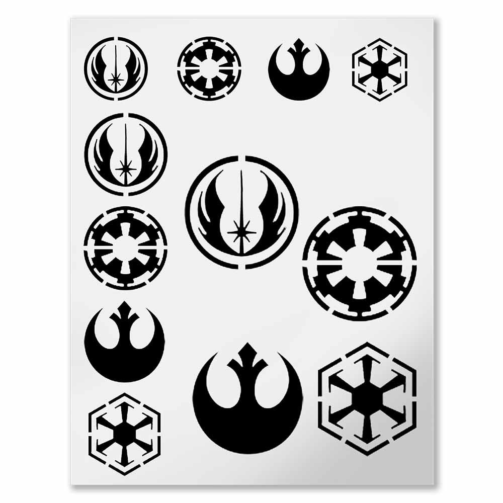 Star Wars Rebel Empire Sith Jedi Logo Seal Stencil
