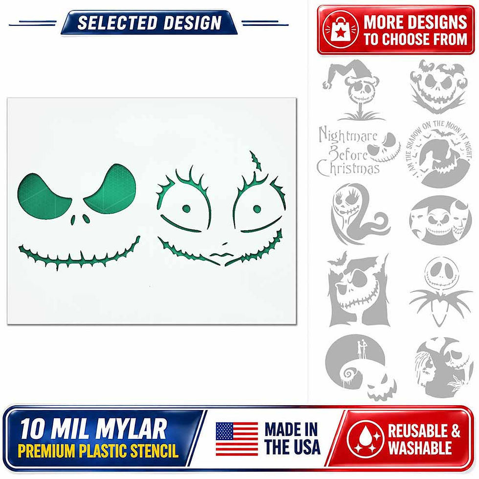 Thumbnail: Jack Skellington stencil - Nightmare before Christmas Reusable 10 Mil Mylar