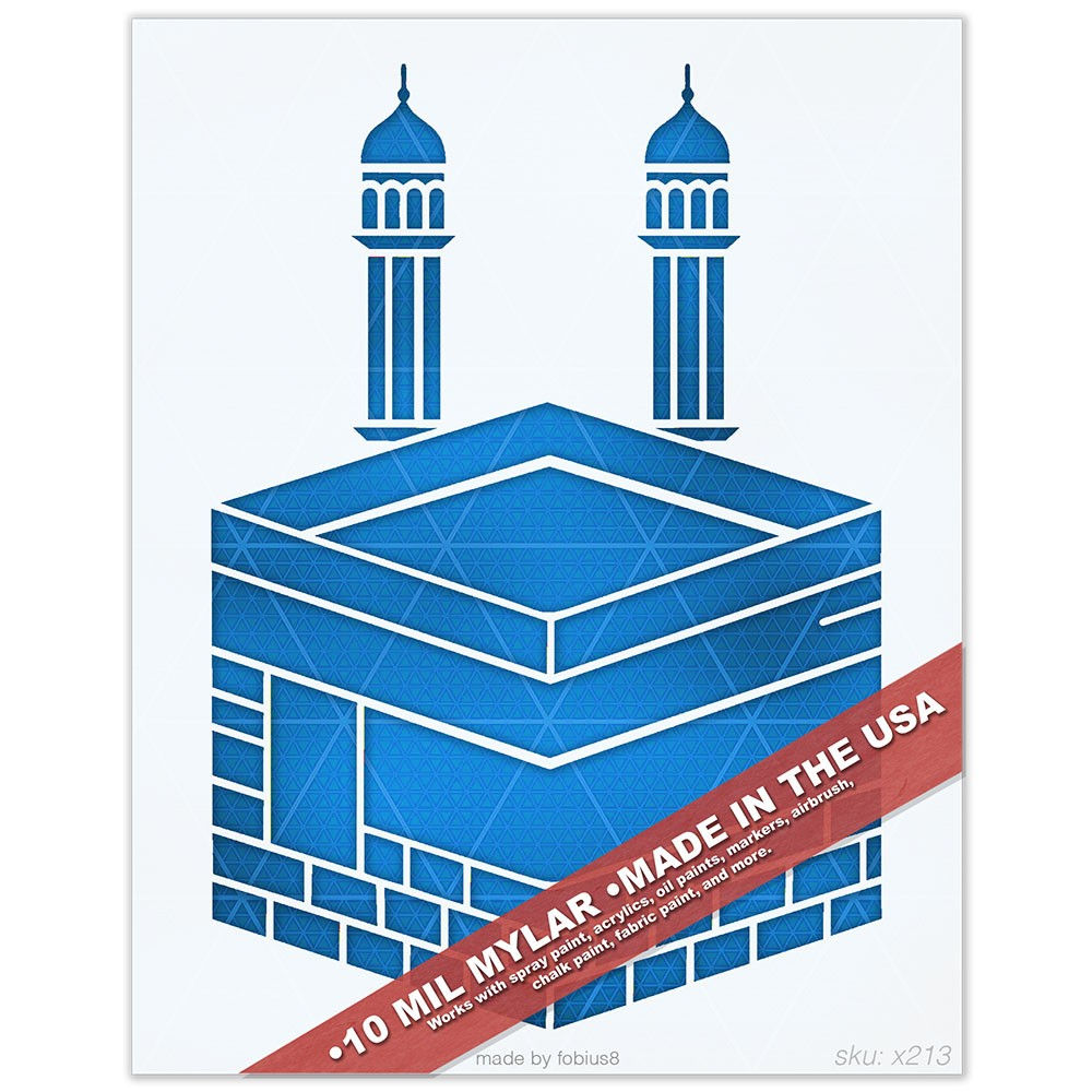 Kaaba Stencil - Mecca Mosque Islamic Muslim Religious 10 Mil Mylar Template