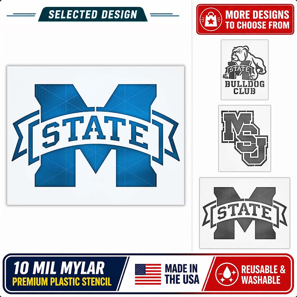 Thumbnail: M State MSU Bulldog Stencil - 10 Mil Mylar
