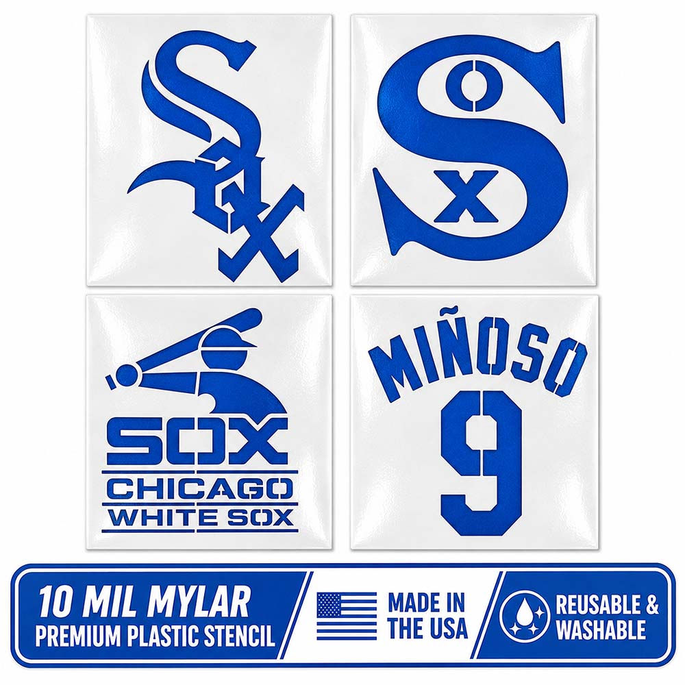 Chicago White Sox Stencil - 10 Mil Mylar - Durable & Reusable