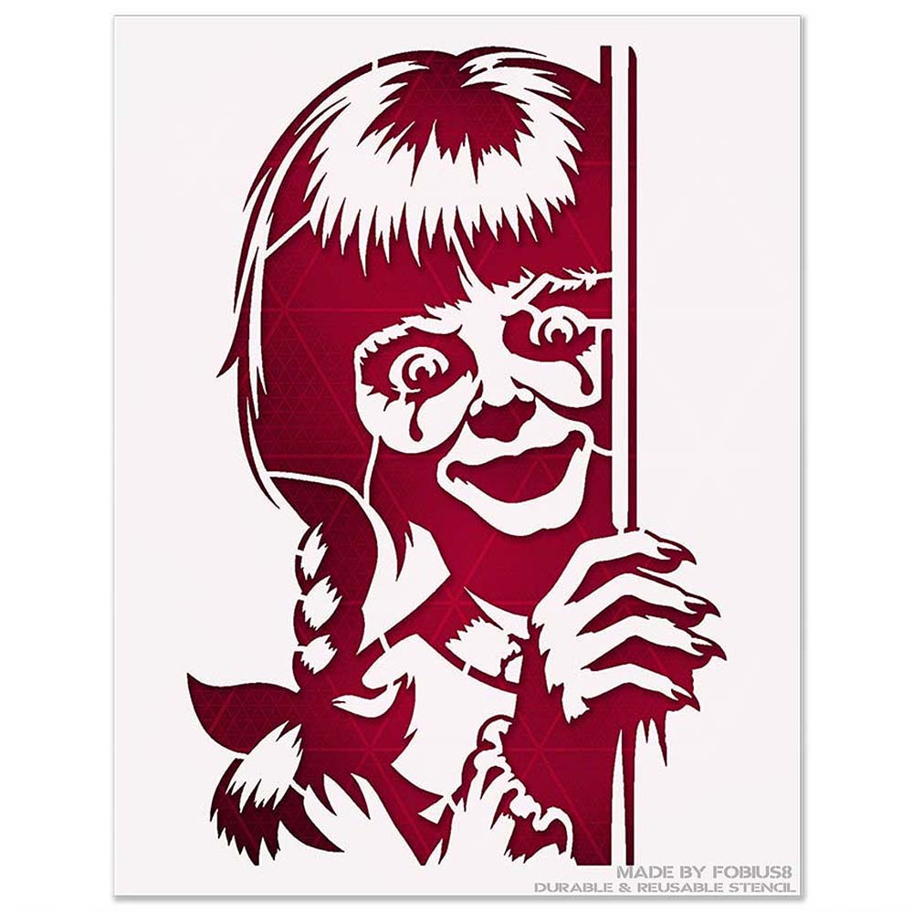 Annabelle Doll Halloween Stencil – Horror Movie Painting Stencil