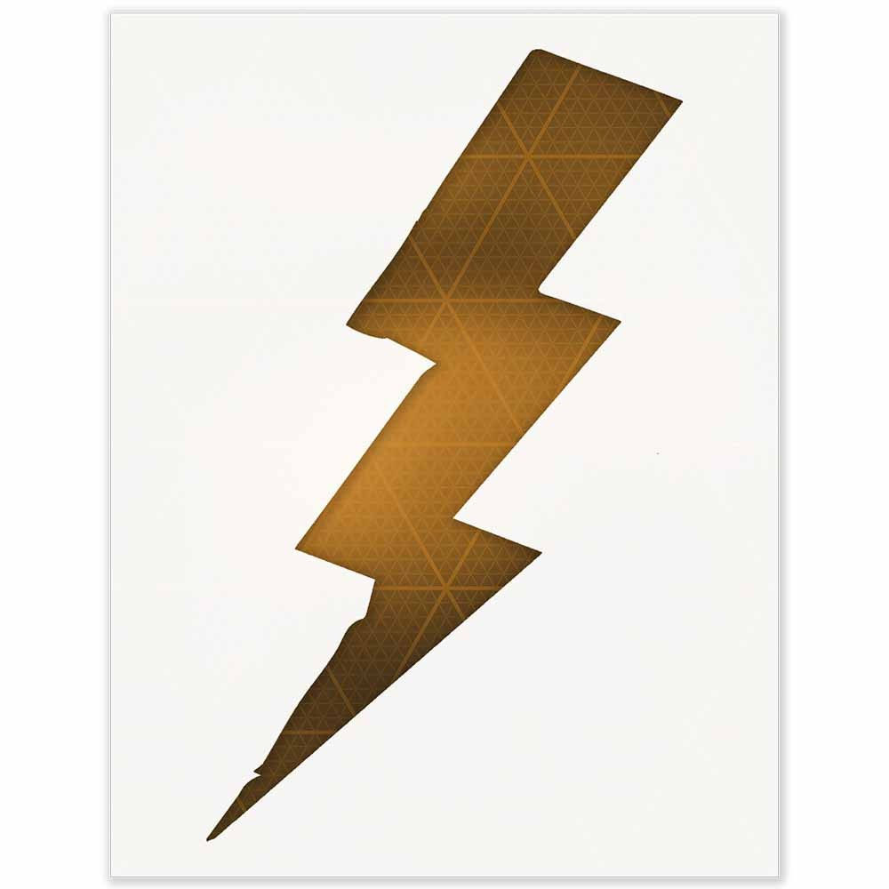 Lightning Bolt Stencil - Reusable Mylar Template for Wall Wood Canvas