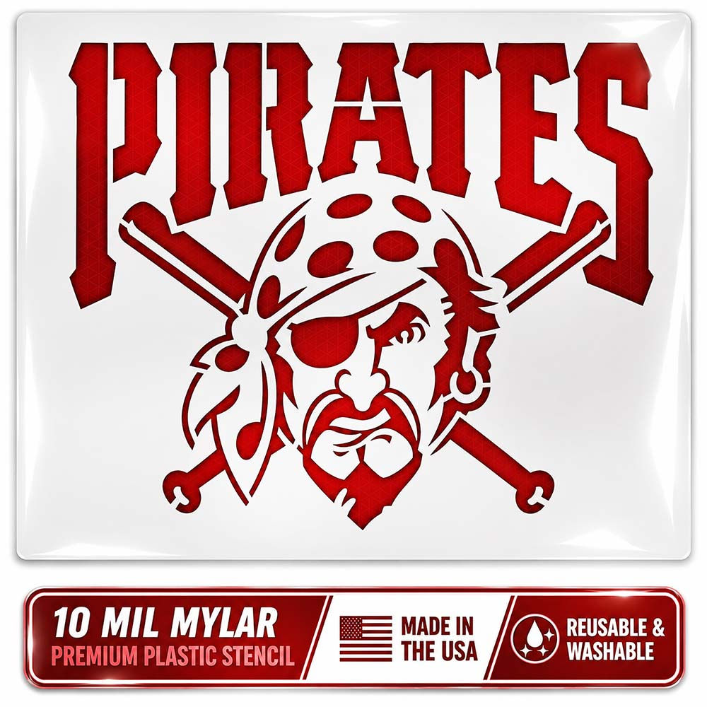 Pittsburgh Pirates Stencil - 10 Mil Mylar - Reusable & Durable