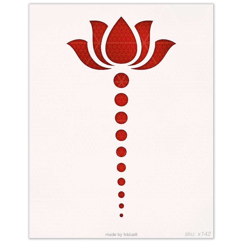 Lotus Flower Stencil - Simple Floral Wall Art 10 Mil Mylar Template - X141