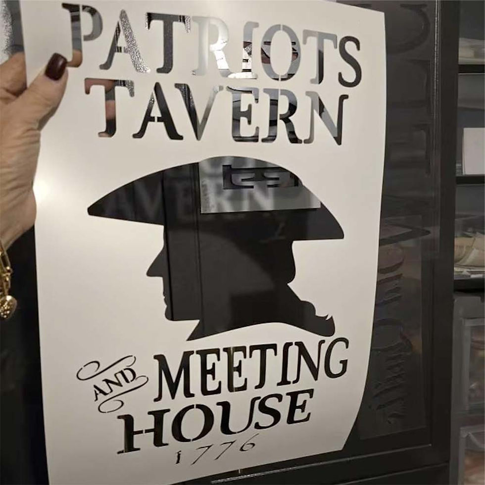 Thumbnail: Patriots Tavern Stencil - 1776 Colonial Meeting House 10 Mil Mylar Template