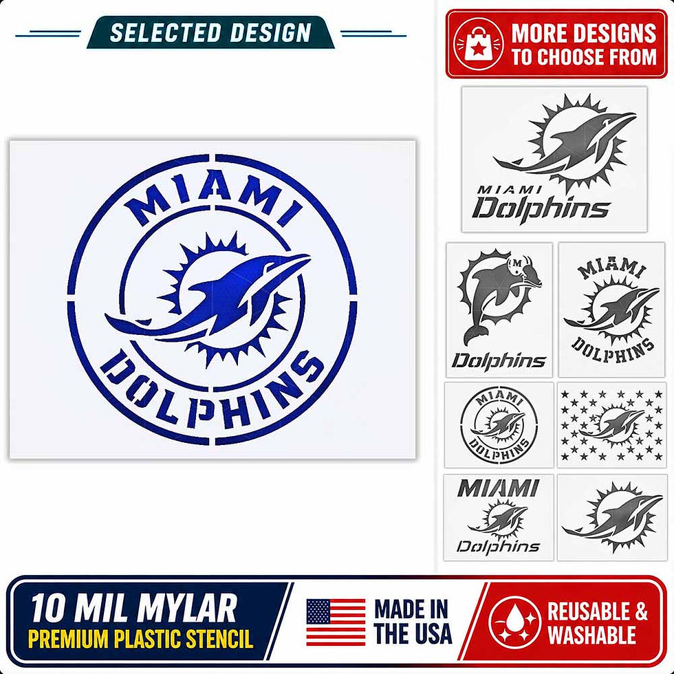 Thumbnail: Miami Dolphins Stencil - 10 Mil Mylar - Durable & Reusabe