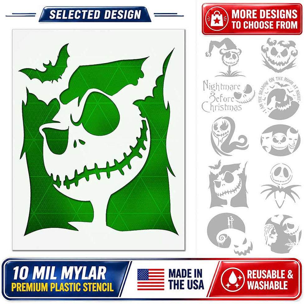Thumbnail: Jack Skellington stencil - Nightmare before Christmas Reusable 10 Mil Mylar